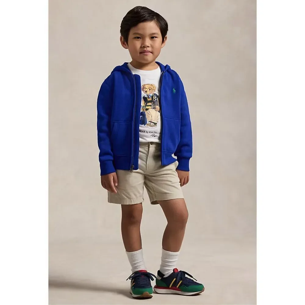 Polo Ralph Lauren Boys Size 7 Blue Fleece Full-Zip Hoodie